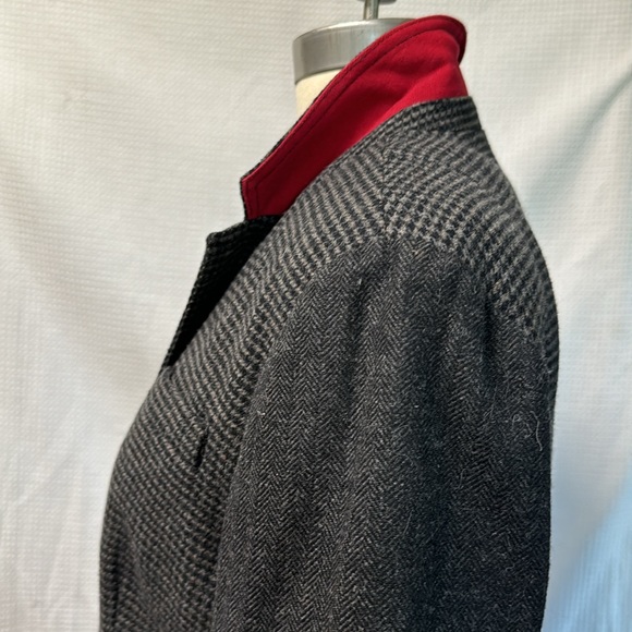 Banana Republic women’s wool poly blazer gray check size 10 - Picture 6 of 8